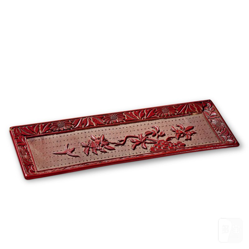 明 剔红小长方盘